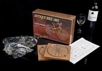Diy Starožitné bicykli 1885 nostalgické požičovňa model classic retro bicyklov plný časti semi-zmontované