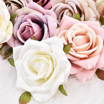 30pcs White Rose Umelého Hodvábu Kvet Hlavy Dekoratívne Scrapbooking Pre Domáce Svadby, Narodeniny Dekorácie Falošné Ruže Kvety