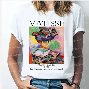 Henri Matisse Grafické tričko Hudby Tanečník Leaf Slimák olejomaľba vytlačené T-shirt móde Vintage Telo estetika kórejský Topy