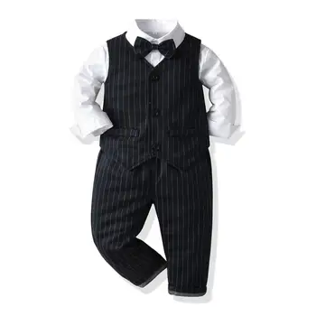 2020 Nové Módne Dieťa Boys Obleku Baby Oblek 3ks/Set Detské Obleky Deti Tričko+Prekladané Drvivá+Nohavice Set Pre Chlapcov 1-6 Veku