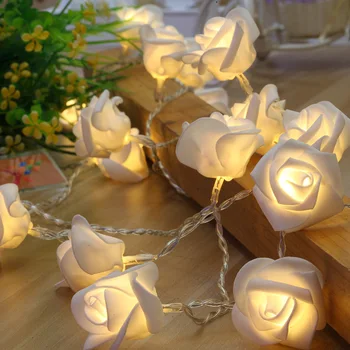 Teplá biela flameless bougies decoratives maison,farby batérie ruže, sviečky, dlhé 2.5 meter velas decorativa,nie batéria