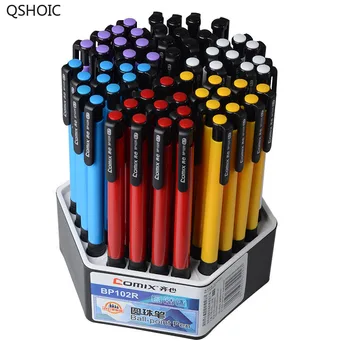 QSHOIC Bule ATRAMENTOM Pôvodné priamy Predaj, Veľkoobchod 60 Ks/Veľa Office Propagačné Guľôčkové Kliknite guličkové Pero, Multi-Farebné Plastové Pero