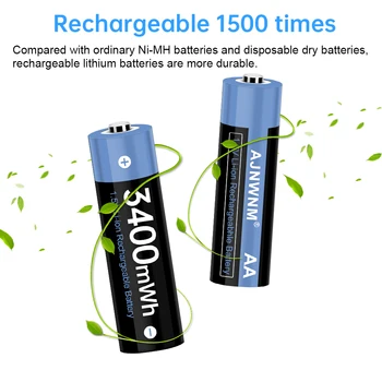 1.5 v 3400mWh aa nabíjateľné Batérie li-ion batéria lítiová batéria aa 1,5 v+ 4 sloty USB Nabíjačka na aa aaa 1,5 v lítiové batérie