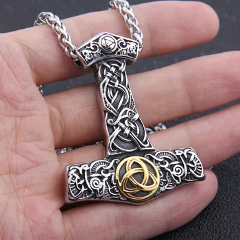 Dropshipping nehrdzavejúcej ocele viking thor je kladivo mjolnir náhrdelník Odin severanov náhrdelník Mužov darček