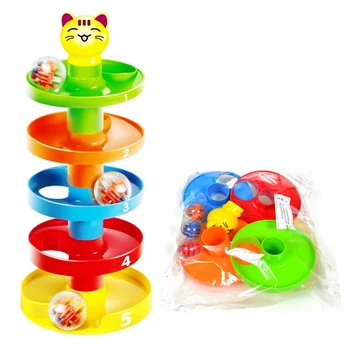 Hračky Pre Deti Veža Rampa Billowed Loptu Bell Hračka Nastaviť Dieťa Vývojové Náučné Hračky