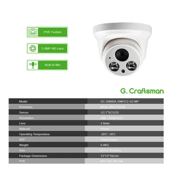 16ch 5MP Audio Súpravy, POE 8ch krytý+8ch vonkajší Systém CCTV Bezpečnostné NVR Vodotesný IP Kamera Dohľad, Alarm, Video Záznam