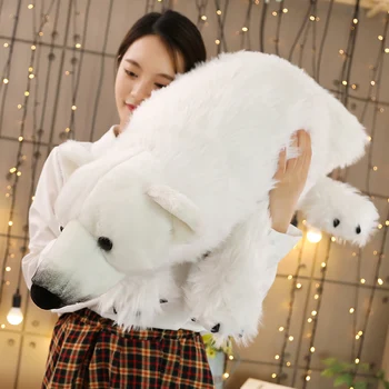 110 cm Cartoon Simualtion Polar bear Veľké veľkosti, Plyšové hračky mäkké, vypchaté bábika Zvierat Realistický obraz Dieťa, dievča, chlapec darček k narodeninám