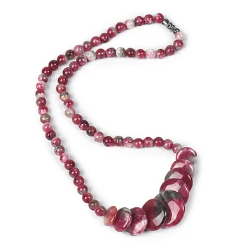 Farba chalcedony gem round tower šperkov náhrdelník 6-14 mm korálky ušľachtilé ženy Náhrdelník najlepší darček výber