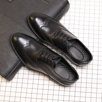 Ručné Mikrovlákna Kožené Mužov Oxfords Krajky-Up Business Mužov Formálne Topánky, Muži Šaty Topánky