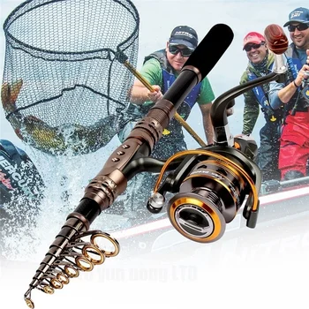 Rybársky Prút a Cievky Nastaviť 1.8-3.0 Teleskopická Rybárske Prúty a DK1000-4000 11BB Rotujúceho Valca Auta