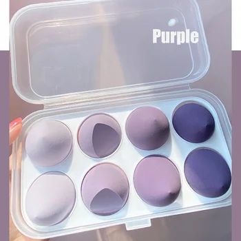 8Pcs Kozmetické Hubky Nadácie Powder Puff Multi-farebné Waterdrop Suchej A Mokrej Hubky Powder Puff S Box