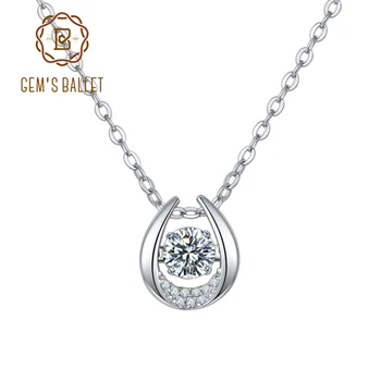 GEM BALET 925 Sterling Silver Ligotať Moissanite Šperky 5.0 mm 0.5 Ct Moissanite Diamantový Náhrdelník Prívesok Pre Ženy, Svadobné
