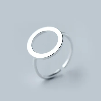MloveAcc 925 Sterling Silver Kolo Kruhu Otvoriť Prstene pre Ženy Osobnosti Jednoduchý Štýl Lady Šterlingov Strieborné Prstene, Šperky