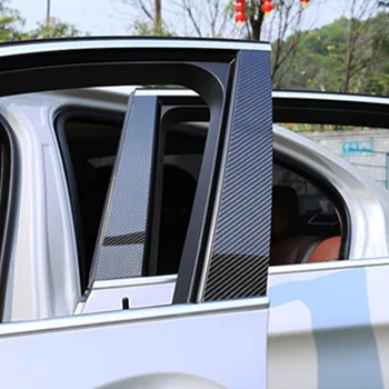 Carbon Fiber Auto Okno B-Stĺpikov Liatie Výbava Auta Styling Samolepky Pre BMW 3 5 Series E90 F30 E60 F10 e70 e46 F07 Príslušenstvo
