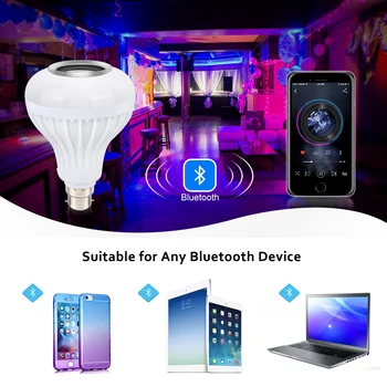Bezdrôtový Bluetooth Reproduktor Žiarovka E27 Smart RGB Led Blub, Audio Prehrávanie Hudby Diaľkové Ovládanie Pre Samrt Domov Festival Dekorácie