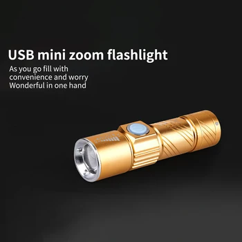 Svetlo na bicykel Rainproof USB Nabíjateľné LED MTB Predné Lampy Hliníkový Reflektor Ultralight Baterka Cyklistické Doplnky