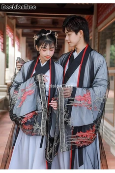 2021 čínskej tradičnej muž hanfu páry kostýmy starovekej čínskej vintage oblečenie fantasia dospelých halloween kostým mužov a žien