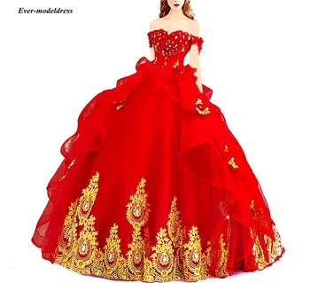 Luxusné Princezná Mimo Ramenný Plesové Šaty, Quinceanera Šaty 2020 Appliques Korálkové Korzet Sweet 16 Šaty Vestidos De 15 Años