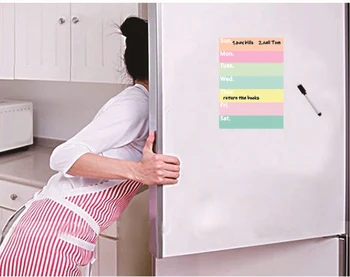 A4 Magnetická Tabuľa na Chladnička Magnet Týždenný Plánovač s potravinami Zoznam poznámkový blok Chladnička Magnet White Board Message Board List