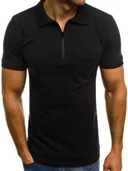 2019 Nové Módne pánske Pure Color Polo Shirts Bežné Krátky Rukáv Polo Tričko Big Veľkosť 3XL Značky Mužov Oblečenie