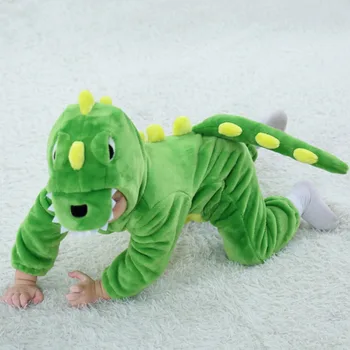 Batoľa Detská Dinosaur Romper Kostým Fleece Dragon Halloween Darček K Narodeninám