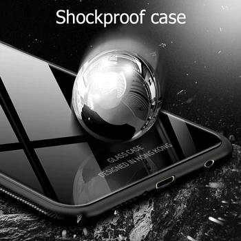 Pre Huawei Honor 7c Prípade Luxusné Tvrdeného Skla Kryt Shockproof Pevný Telefón Prípadoch pre Huawei Honor 7A Pro Y9 2018 Y7 Prime 2018