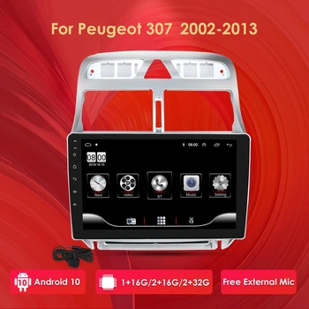 2G+32 G autorádia Android 10 9 palcový Pre Peugeot 307 307CC 307SW 2002 -2012 2013 autorádia Multimediálne Video Prehrávač, GPS, RDS 2 din