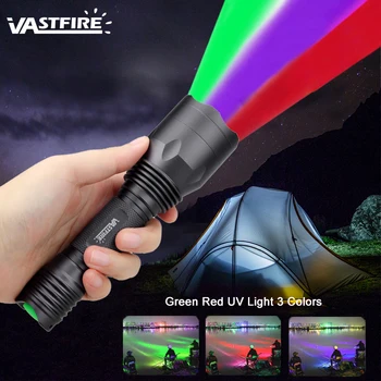 Taktické Zelená/Červená/ UV 3 Farby Lov Baterka Krvi Tracker Prasa Ručné Svietidlo+18650+Nabíjačka+Switch+Puška Zbraň Rozsah Mount