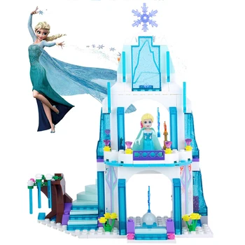 Zamrznutý Sneh World Series Elsa Magické Ľadu Hradu Nastaviť dievčatá Stavebné kamene, Tehly Hračky priateľka kompatibilné 41148