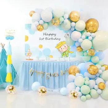 126pcs Macaron Latexové balóny Modrá Zelená Konfety Balón Garland Pásy pre Chlapca, Narodeniny, Party Dekorácie Baby Sprcha