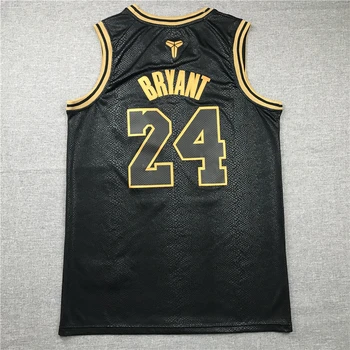 NBA pánske Los Angeles Lakers #8 #24 Kobe Bryant Basketbalové Dresy Black Mamba Čierna Golden Edition