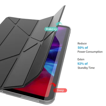 Pre iPad Pro 11 Prípade 2020 Silikónové Mäkké TPU Späť PU Kožené puzdro Smart Cover pre ipad pro 12.9 Palcový 2020 Prípadoch