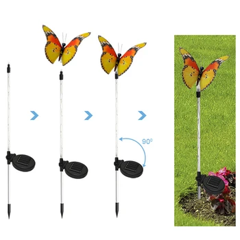 3 Ks Solárnych Vklad Svetlá Záhradné Solárne Svetlo Vonkajšie Multi-Farbu Meniace LED Motýľ Optický Motýľ Dekoratívne Osvetlenie