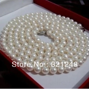 Prírodné Sladkovodné Perlový Náhrdelník v Blízkosti Kolo Pearl Šperky pre Ženy, Svadobné Darčeky na Nový Rok 2021 Trend 36inches 7-8mm