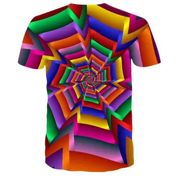 Nadrozmerné T-Shirt Pre 2020 Lete Geometrické Kruhu 3D Vytlačené Top Tees Módne Okrúhlym Výstrihom, Krátky Rukáv Príležitostné Voľné Mužov Košele