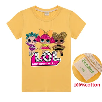 L. O. L. prekvapenie ! T Shirt Dievčatá Bežné Cartoon Dievčatá Tshirt Kawaii Princezná Módne Batoľa Tričko Letné Oblečenie O-krku