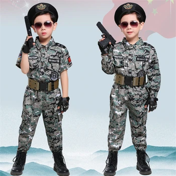 Špeciálne Sily Dieťa Vojaka Armády Farby Kamufláže Chlapčeka Air Force Zamaskovať Nóbl Oblečenie Cosplay Taktické Taška Halloween Kostým