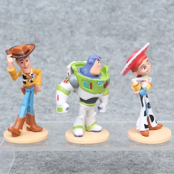 Disney 3ks/set Anime Príbeh Hračiek 3 Buzz Lightyear Woody Jessie 8-10 cm PVC Akcie hračky Obrázok Zberateľskú Model Hračka pre Deti, Darčeky