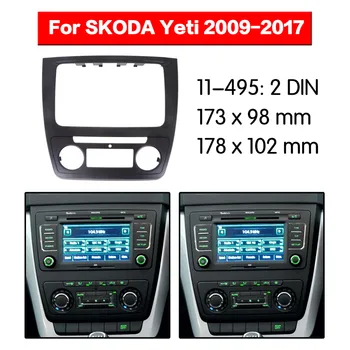 Autorádio Fascia Multimediálne Rám Auta Pre ŠKODA Yeti (Auto AC) 2009-2017 Audio Rámu Facia Panel Výbava Dash 2 Din Mount Kit