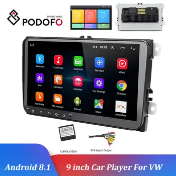 Podofo 9 palcový Auto, Multimediálny Prehrávač, Android, 8.1 GPS Navigácie autorádia 2Din Auto Rádio, WIFI Buletooth Pre VW/ Passat/POLO/GOLF