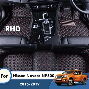 RHD Koberce Pre Nissan Navara NP300 2019 2018 2017 2016 Kožené Auto Podlahové Rohože Anti-Špinavé Auto Styling Doplnky Interiéru