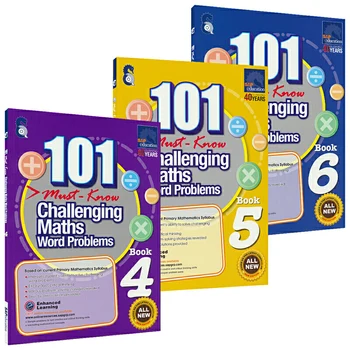 6 Kníh/Set SAP 101 Náročné Matematické Slovo Problémy Knihy Singapur Základnej Školy Stupeň 1-6 Matematika Prax Knihy
