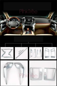Pre Toyota Land Cuiser 200 2008-2011 2012-Striebro Otvor Kryt Dekorácie Líšt Kryt Interiéru Auto Príslušenstvo