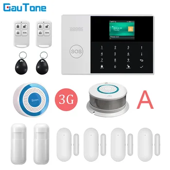 GauTone PG105 WiFi 3G Alarm Systém Bezdrôtovú Domácu Zlodej Bezpečnostný Alarm s Detektor Dymu Snímač Pohybu APP Control