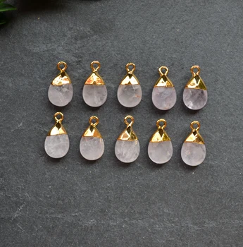 Amethysts wtaer kvapka tvar prívesky s zlata elektrolyticky pokrývajú ,fialová crystral quartz charms