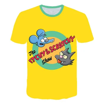 Nové Chlapčenské Tričko Streetwear Krátky Rukáv T-shirt Cartoon Simpson Tee Tričko Enfant Detské Oblečenie