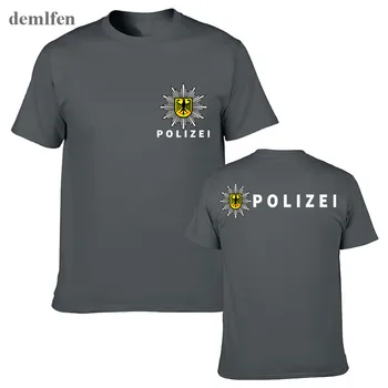 Nové Polizei Bundespolizei Polícia Nemecko 2 SidesT-shirt Mužov Bavlna T Tričko Krátky Rukáv Módne Topy Tees