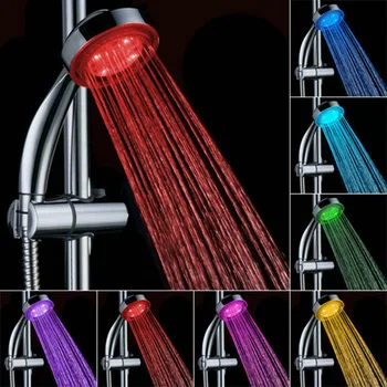 Horúce 1pcs 7 Farieb Ručné Sprchy Odovzdanie Led Sprcha Hlavu s Romantický Automatické LED Svetlá pre Kúpeľňa hot predaj