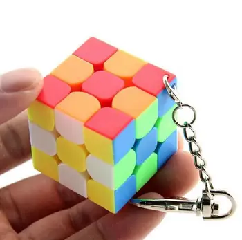 Cuberspeed nové MoYu Cubing Triede Mini 3x3x3 Matné Stickerless Kocka Keychain 3.0 cm