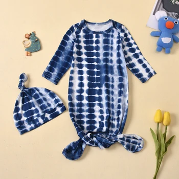 Dlhý Rukáv Dieťa Tlač Sleepwear 2 Ks Rúcha Bavlna Jeseň Zimné Dojčenskej Deti Sleepwear Detské Oblečenie Móda Obliekať 0-6 Mesiacov